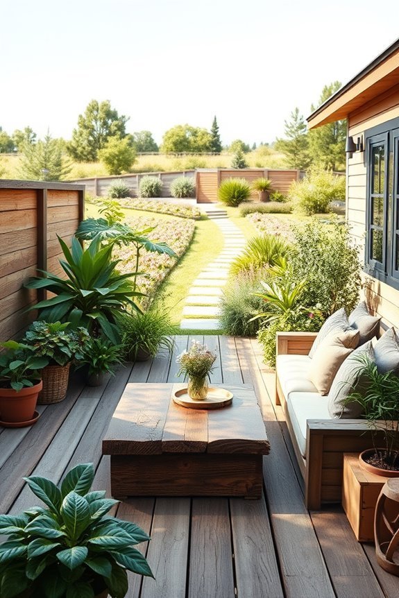rustic wooden deck oasis