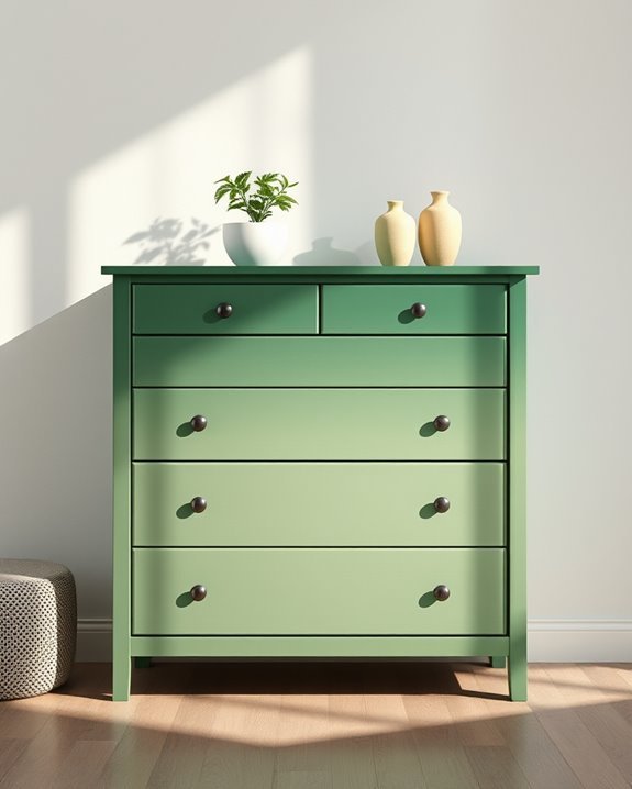 sage green ombre technique