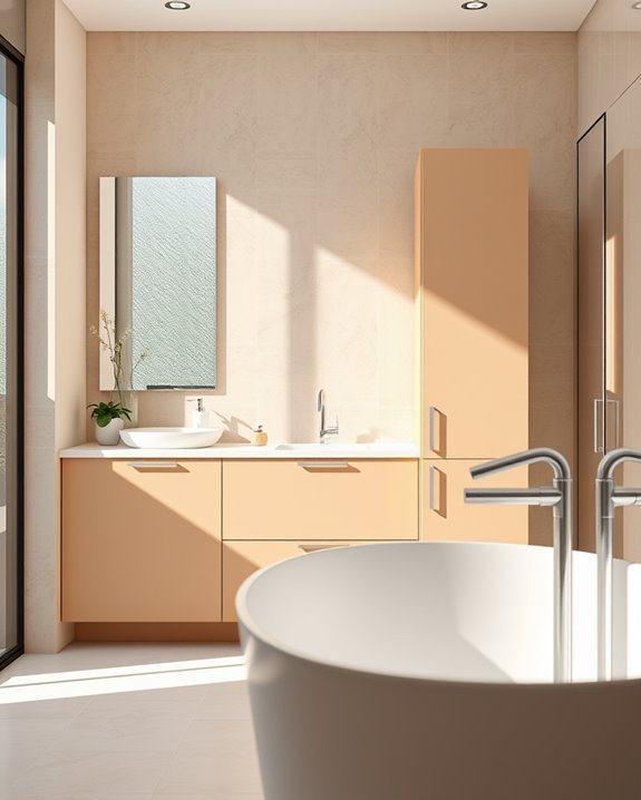 sandstone bathroom cabinet elegance