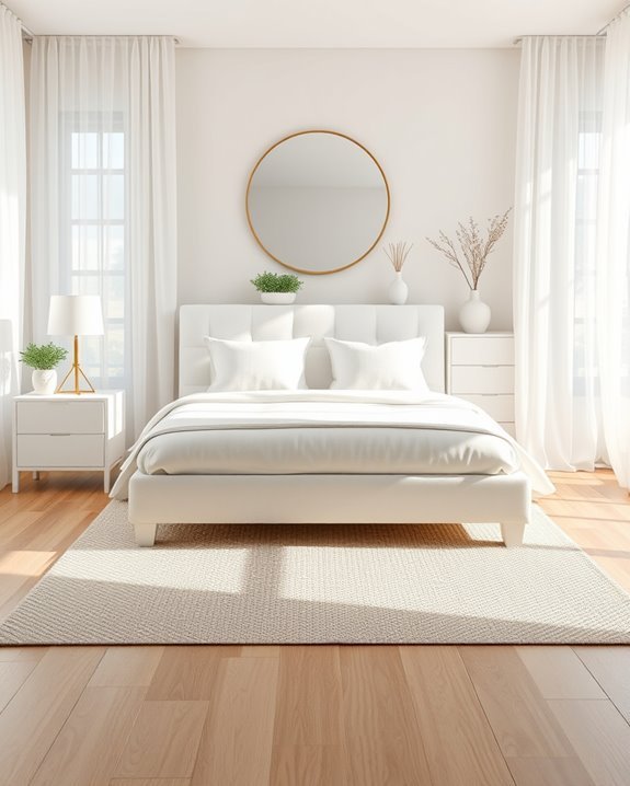 scandi chic white bedroom design