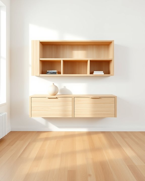 scandinavian floating cabinet elegance