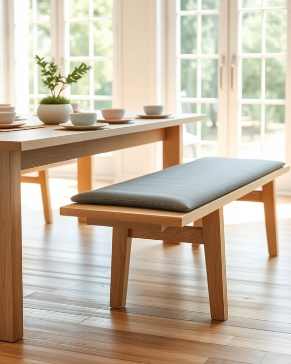scandinavian minimalism dining bench