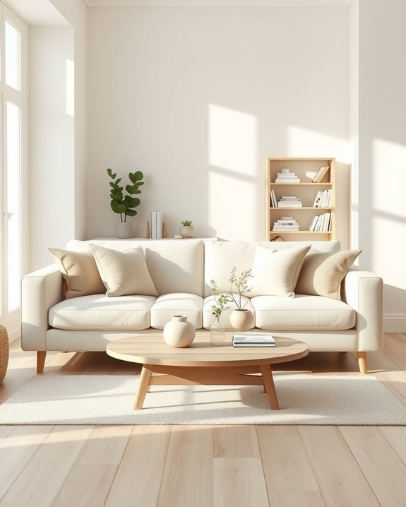 scandinavian minimalist cream decor