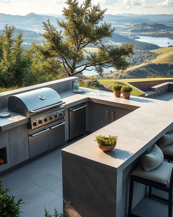 scenic concrete outdoor kitchen