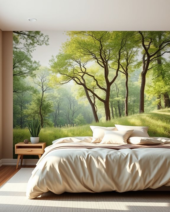 scenic murals enhance bedrooms