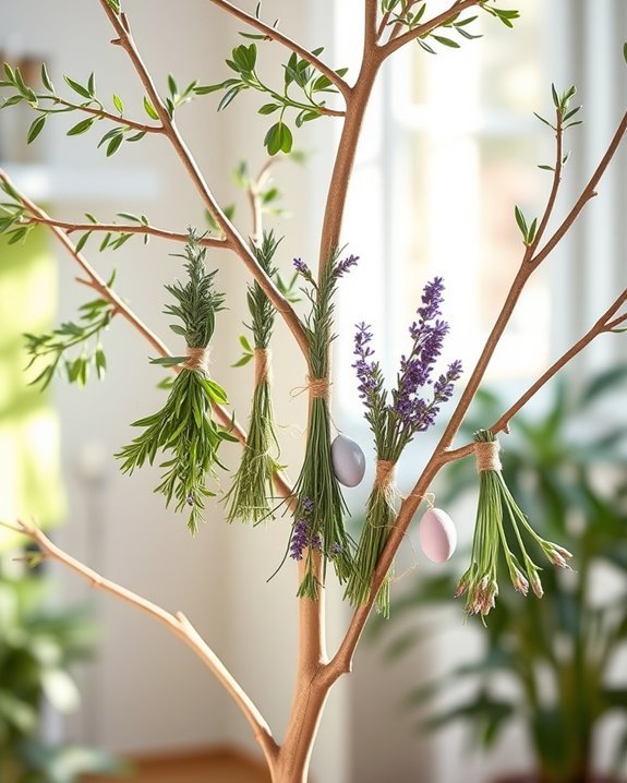 scented herb bundles display