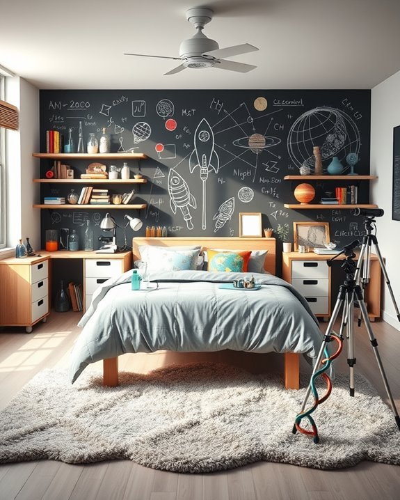 science themed bedroom transformation
