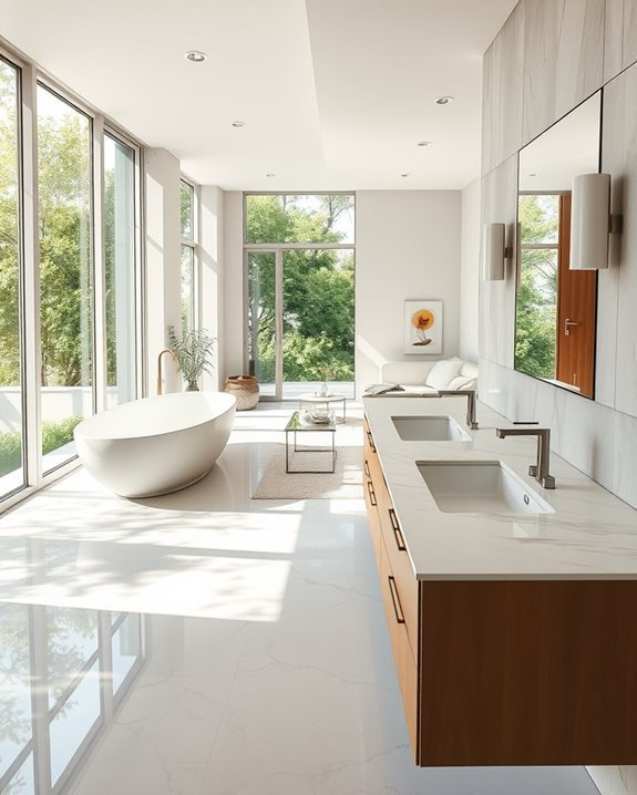 seamless open concept bathroom