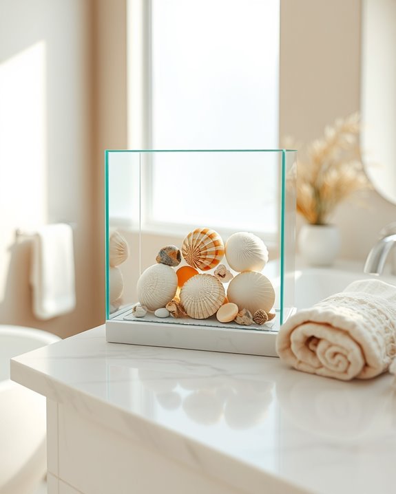 seashell display case art