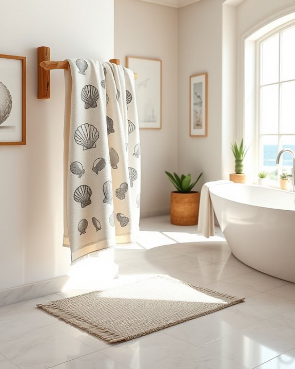 seashell themed bathroom decor