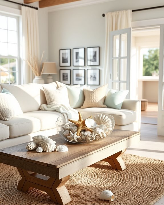 seashells enhance coastal decor