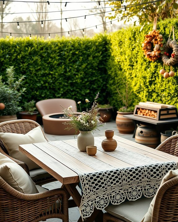 seasonal backyard caf decor