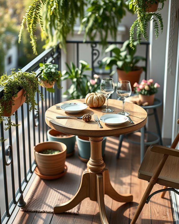 seasonal balcony dining decor