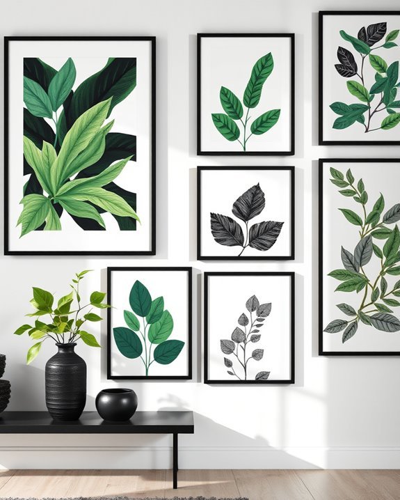 seasonal black and green decor