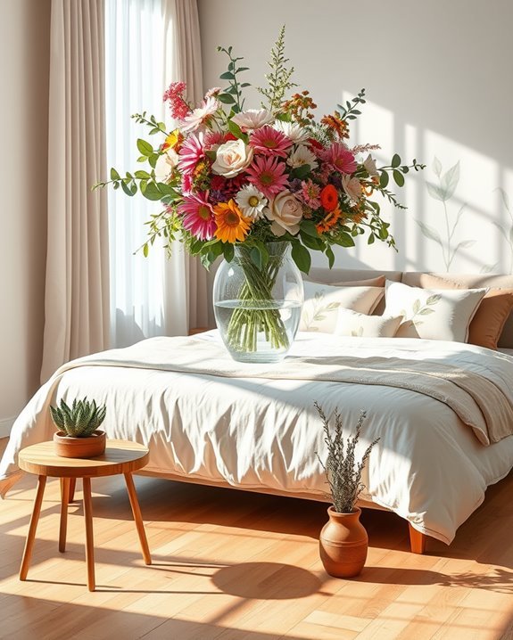 seasonal botanical bedroom displays