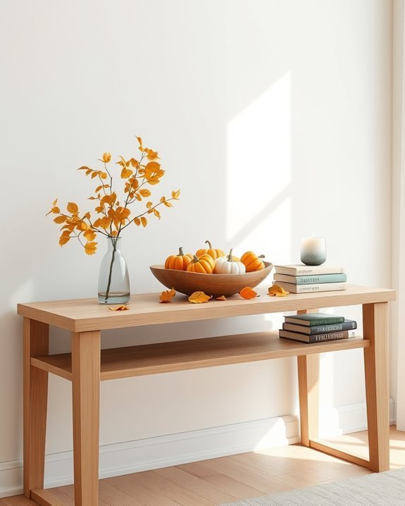 seasonal console table decor