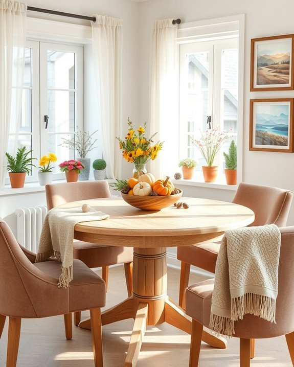 seasonal decor enhances dining