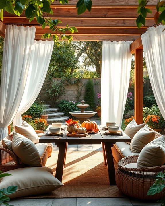 seasonal decor transforms backyard