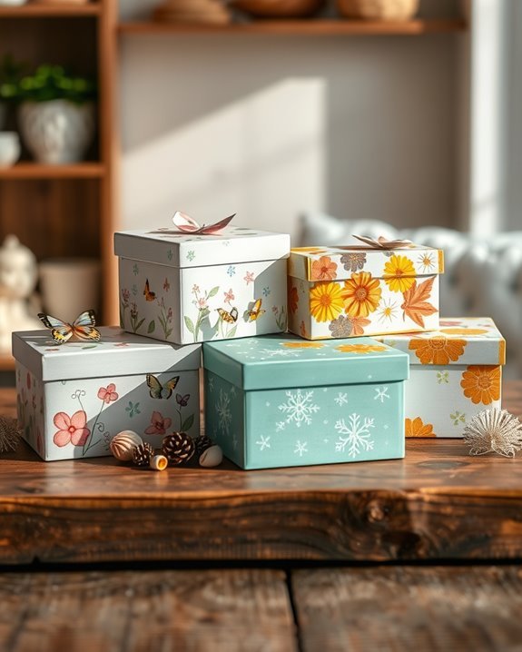 seasonal decorative themed boxes