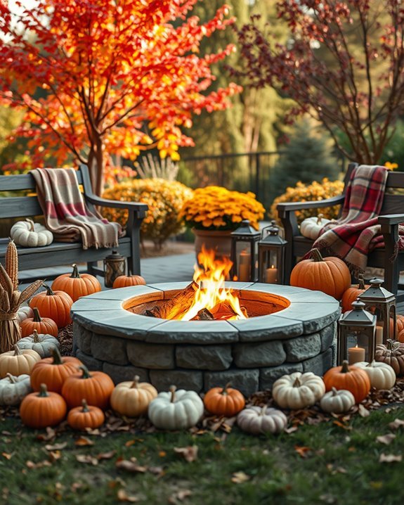 seasonal fire pit decor