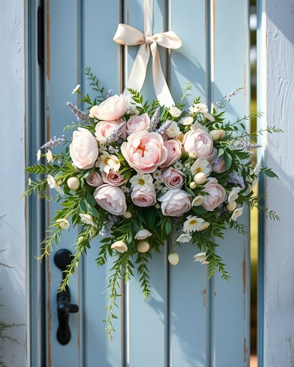 seasonal greenery door decorations