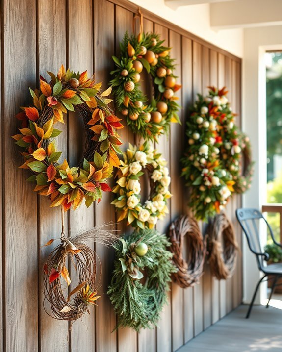seasonal wreaths enhance patios