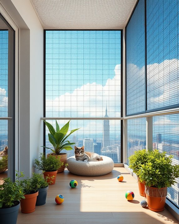 secure balcony cat safety