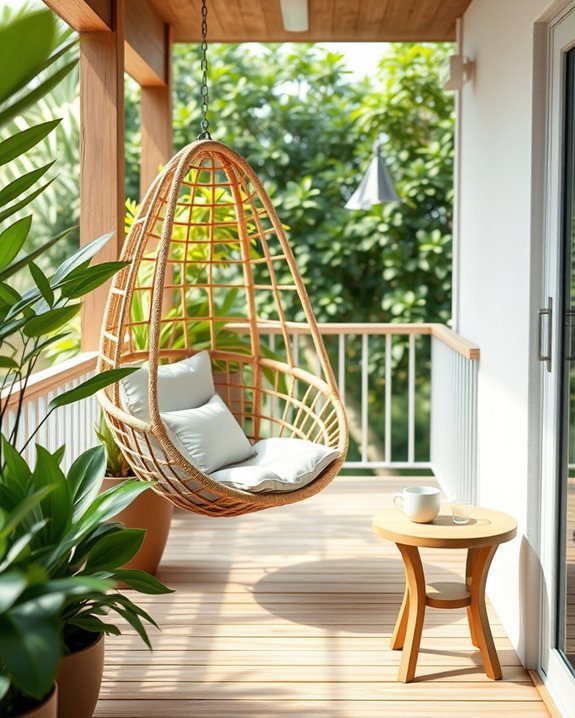 serene balcony hanging chairs