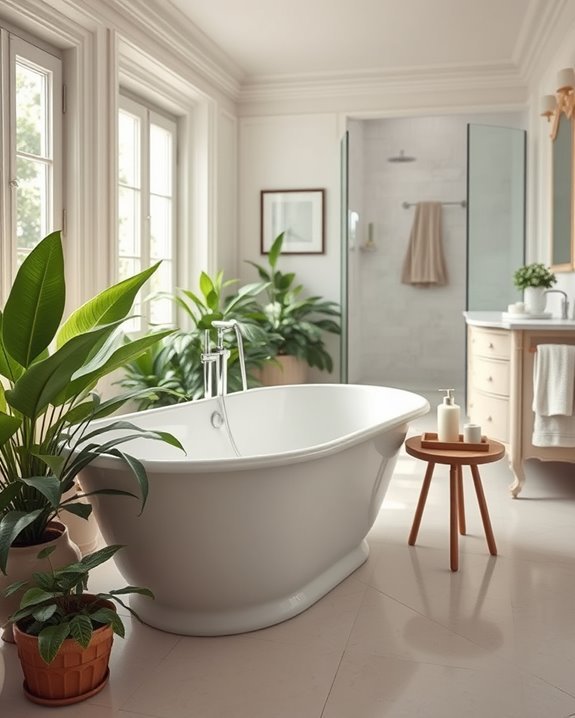 serene bathroom plant oasis