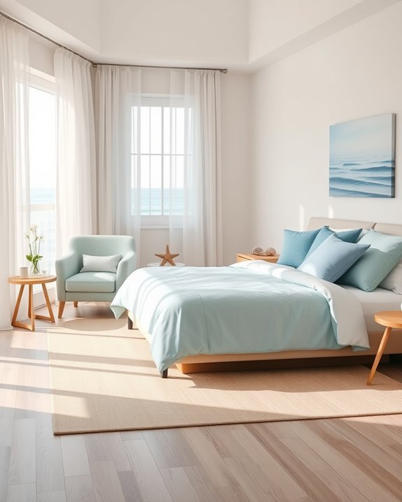 serene beach themed bedroom decor
