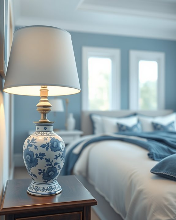 serene blue and white lighting