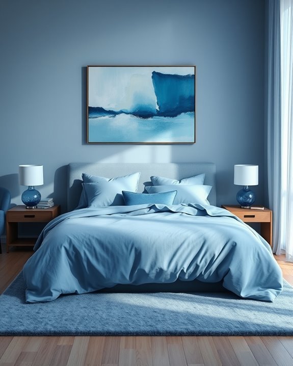 serene blue bedroom layers