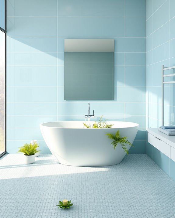 serene blue green bathroom oasis