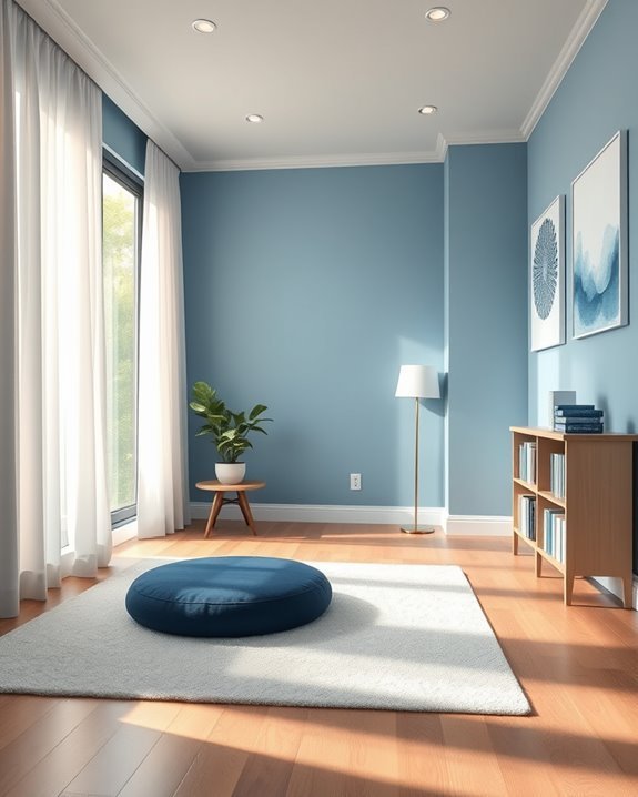 serene blue meditation retreat
