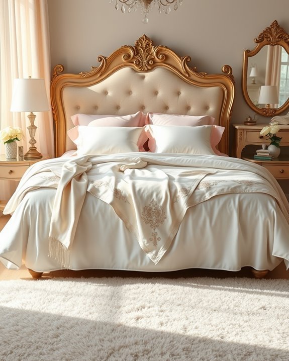 serene bridal bedroom linens