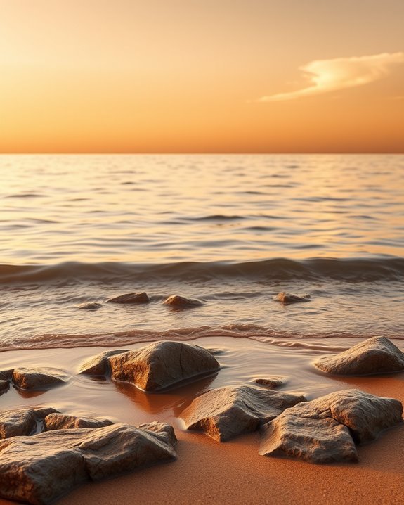 serene brown ocean artwork