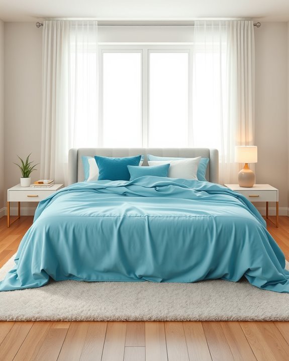 serene cerulean bedroom retreat