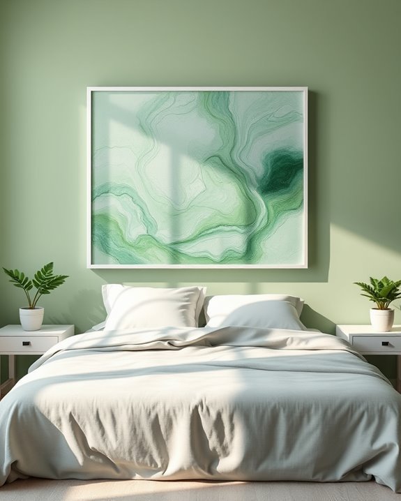 serene green acrylic art
