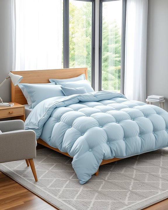 serene light blue bedroom retreat