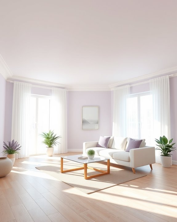 serene light lavender accents