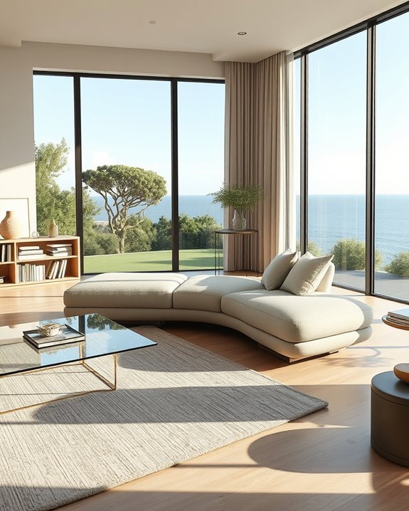 serene lounge with views