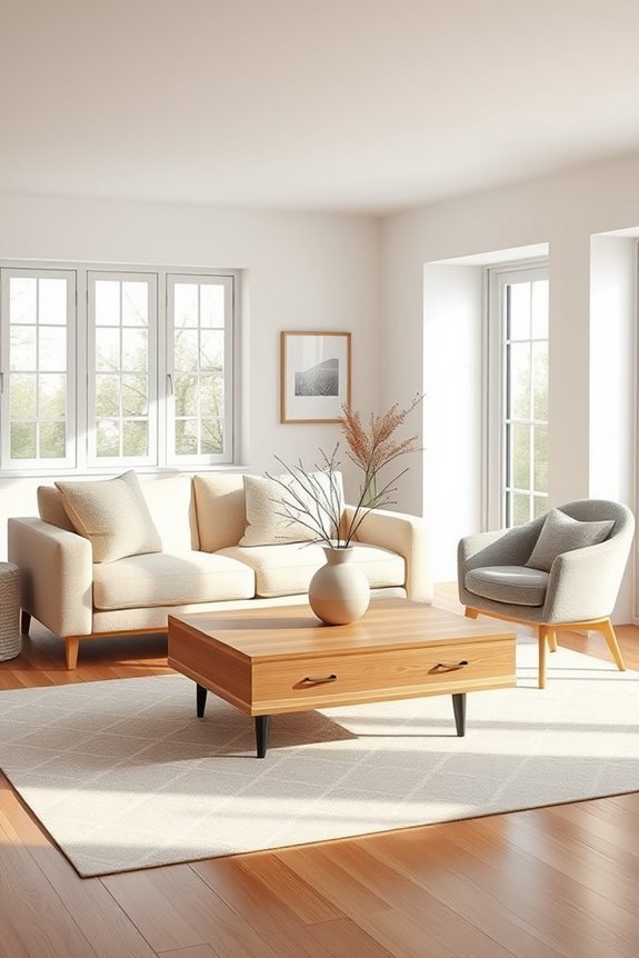 serene minimalist living room