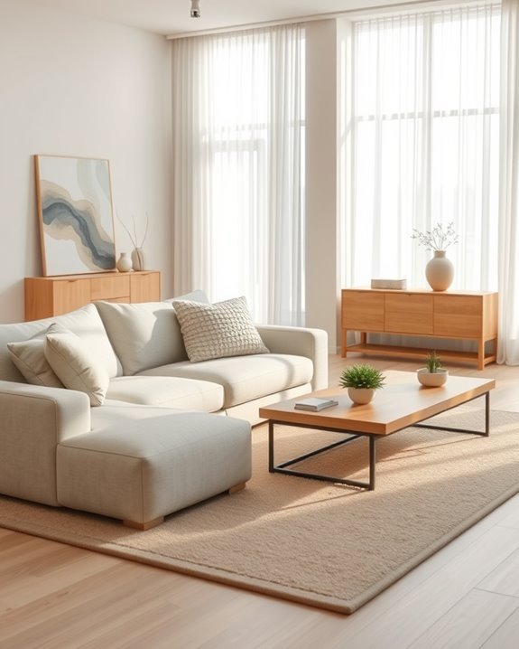 serene minimalist living room