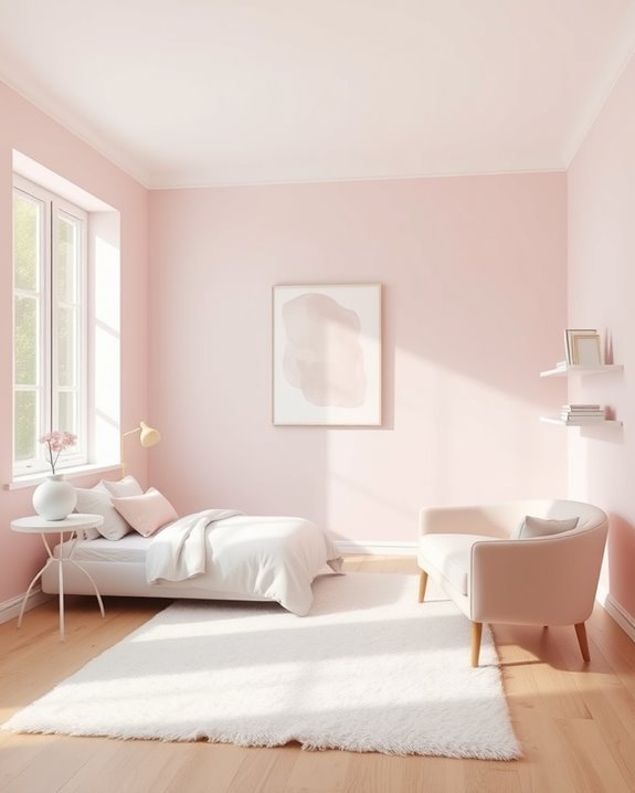 serene minimalist pink decor