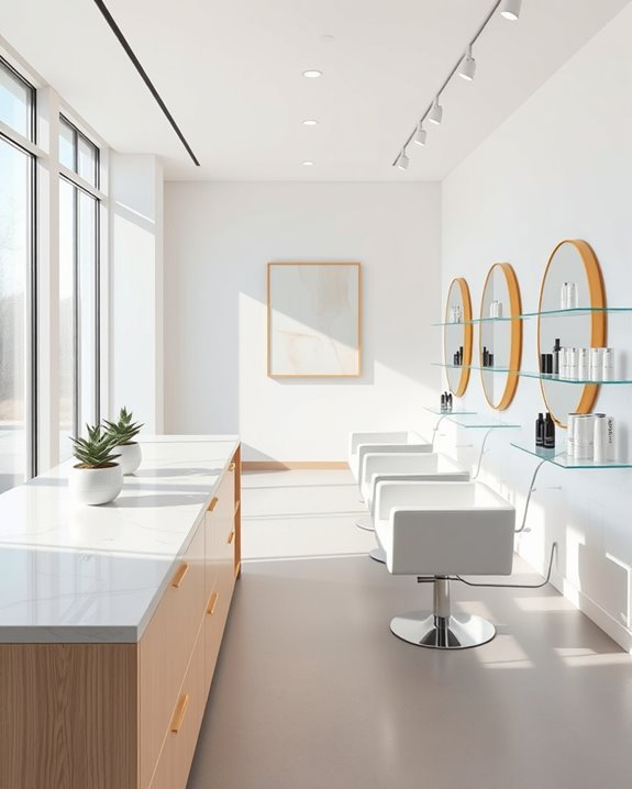 serene minimalist salon design