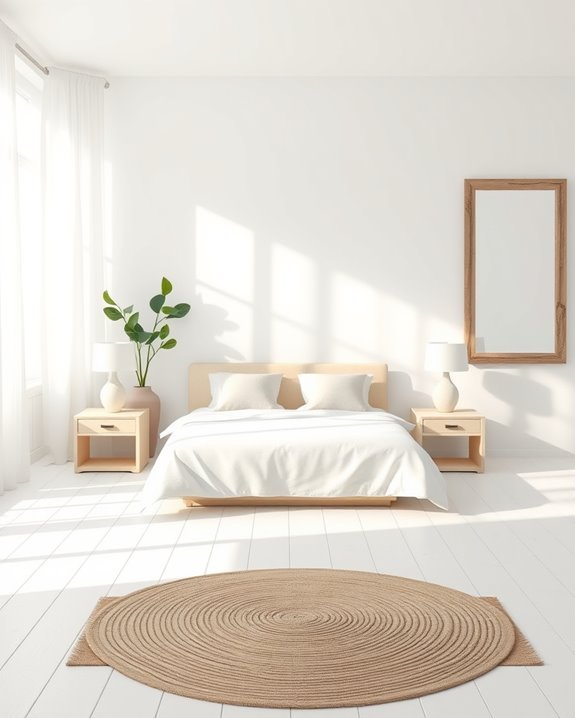 serene minimalist whitewashed walls