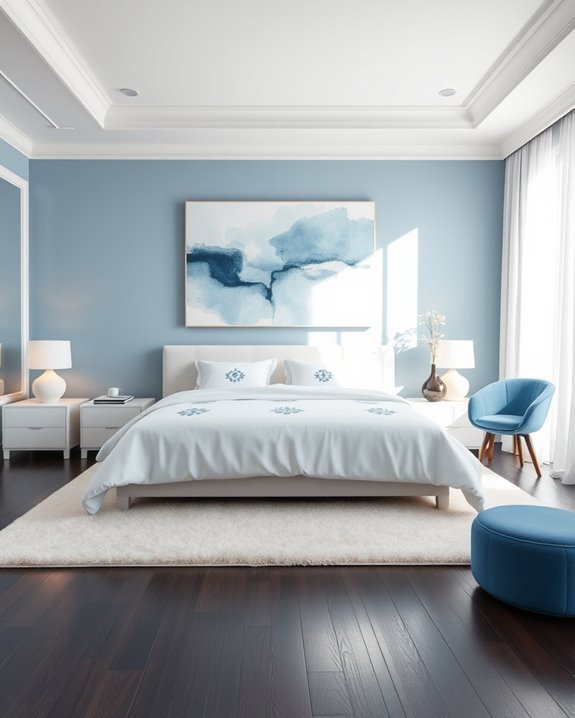 serene modern blue decor