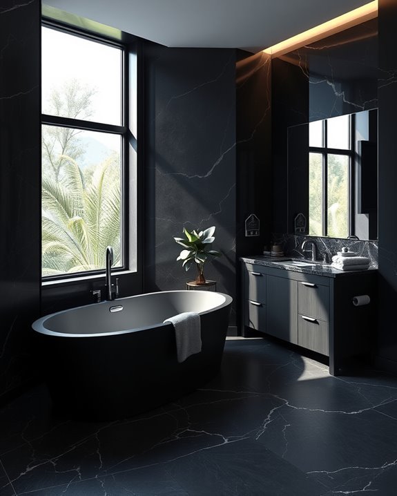 serene monochromatic bath retreat