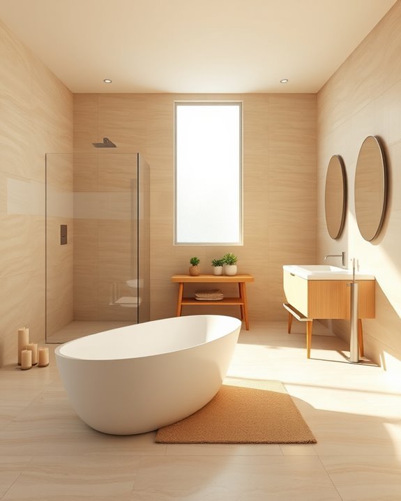 serene monochromatic beige bathroom