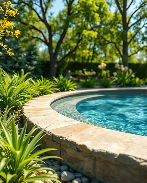 serene natural stone pool
